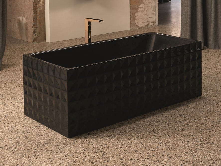 Стальная прямоугольная ванна Bette BetteLoft Ornament Midnight ARCH-00005734