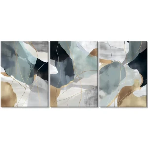 Santreyd Модульная картина Абстракция в серо-белых тонах 50x70 см 89394675