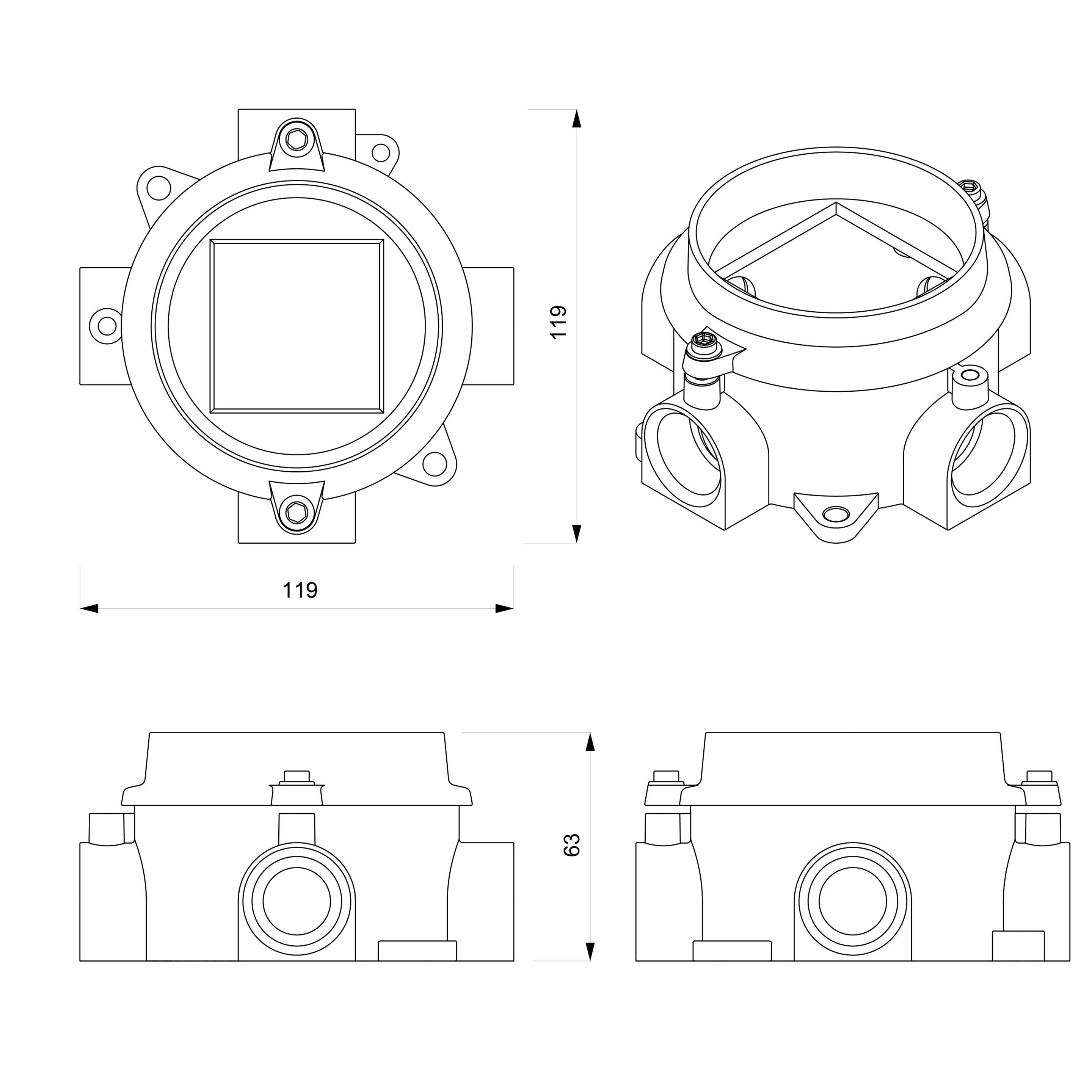 Коробка для электрической системы из натурального алюминия Genuit Silver ARCH-00115484 - Вид №6