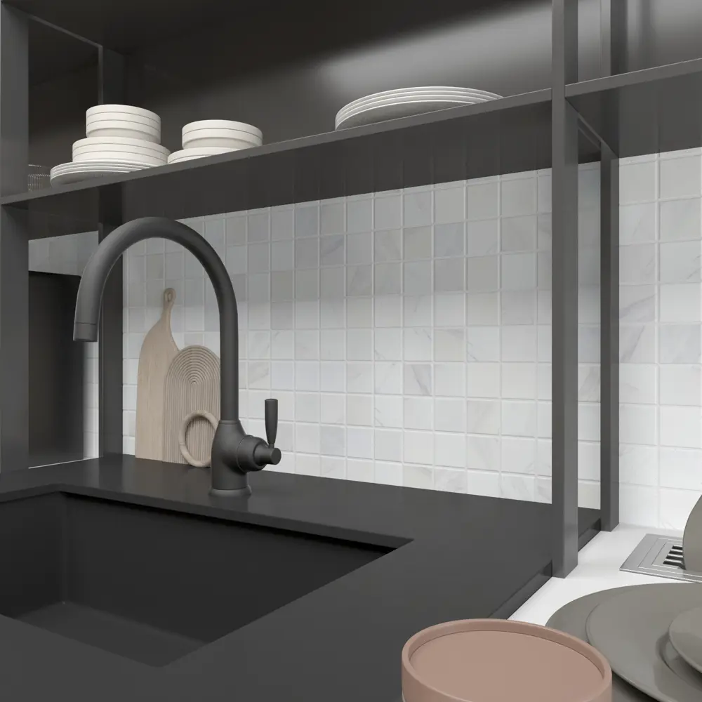 Мозаика керамическая Artens Carrar 30.6x30.6 см цвет мраморный, 20 шт STLM-2035560 - Вид №3