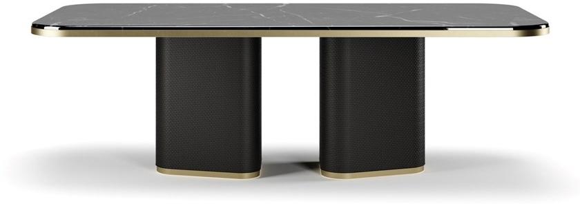 SM Living Couture Прямоугольный стол из мрамора sahara noir с кожаными подставками Couture Tvo_01 - Вид №1