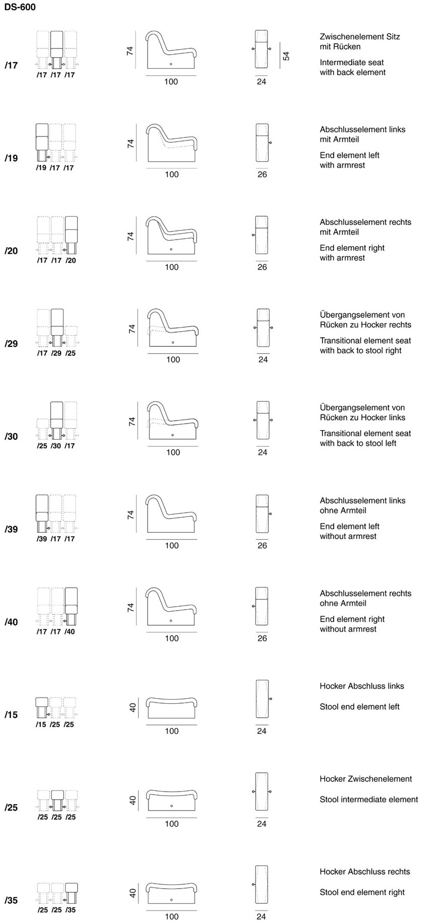 de Sede Модульный диван Ds-600 sun-id-1470548 - Вид №5