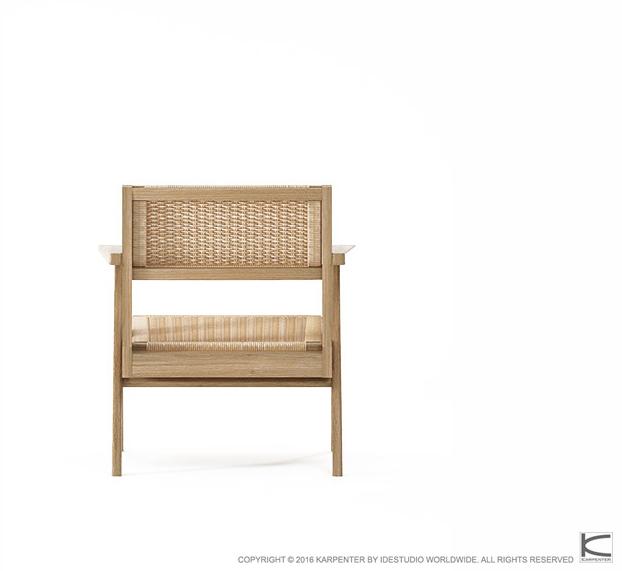 KARPENTER Кресло с подлокотниками из веревки и дуба Tribute Tb12-o - Вид №1