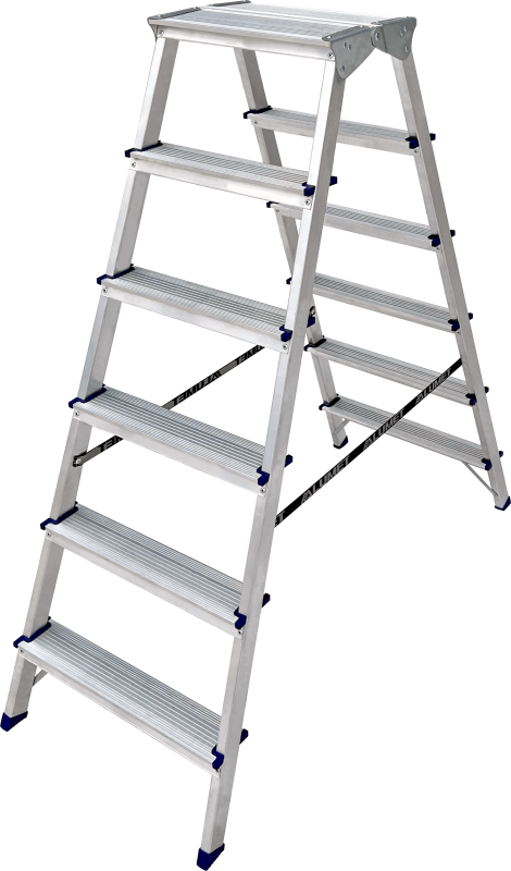 Стремянка алюминиевая двухсторонняя ADK 6206 ALUMET 