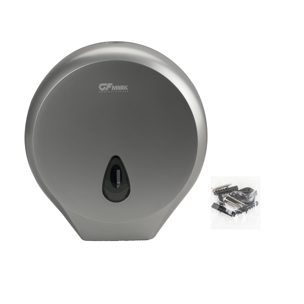 GFmark - Диспенсер для туалетной бумаги - барабан, ПРЕМИУМ, пластиковый, СЕРЫЙ, с глазком - капля, с ключем, код: 926  - Вид №7