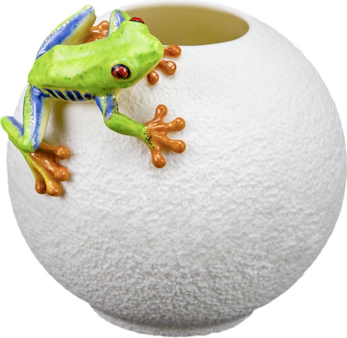 10674541 RUPOR manufactory Ваза Rupor Лягушка 14см, зеленый, фарфор Фарфор 