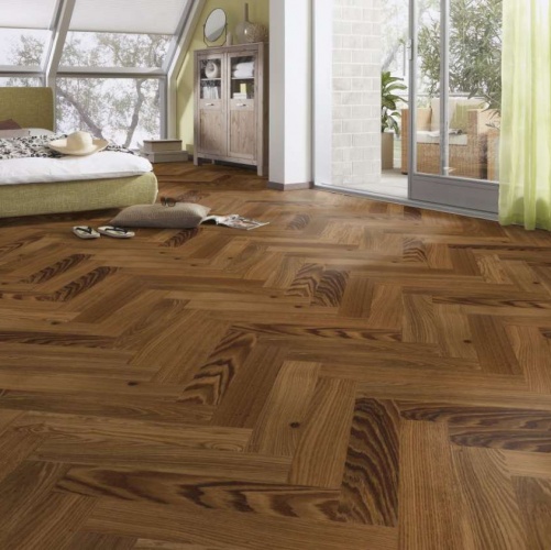 Паркет Ёлка Meister PS 400 Stab 8031 Закопченый Дуб Натур с брашью (Текстурированная) 500х100 мм 2300200051 - Вид №8