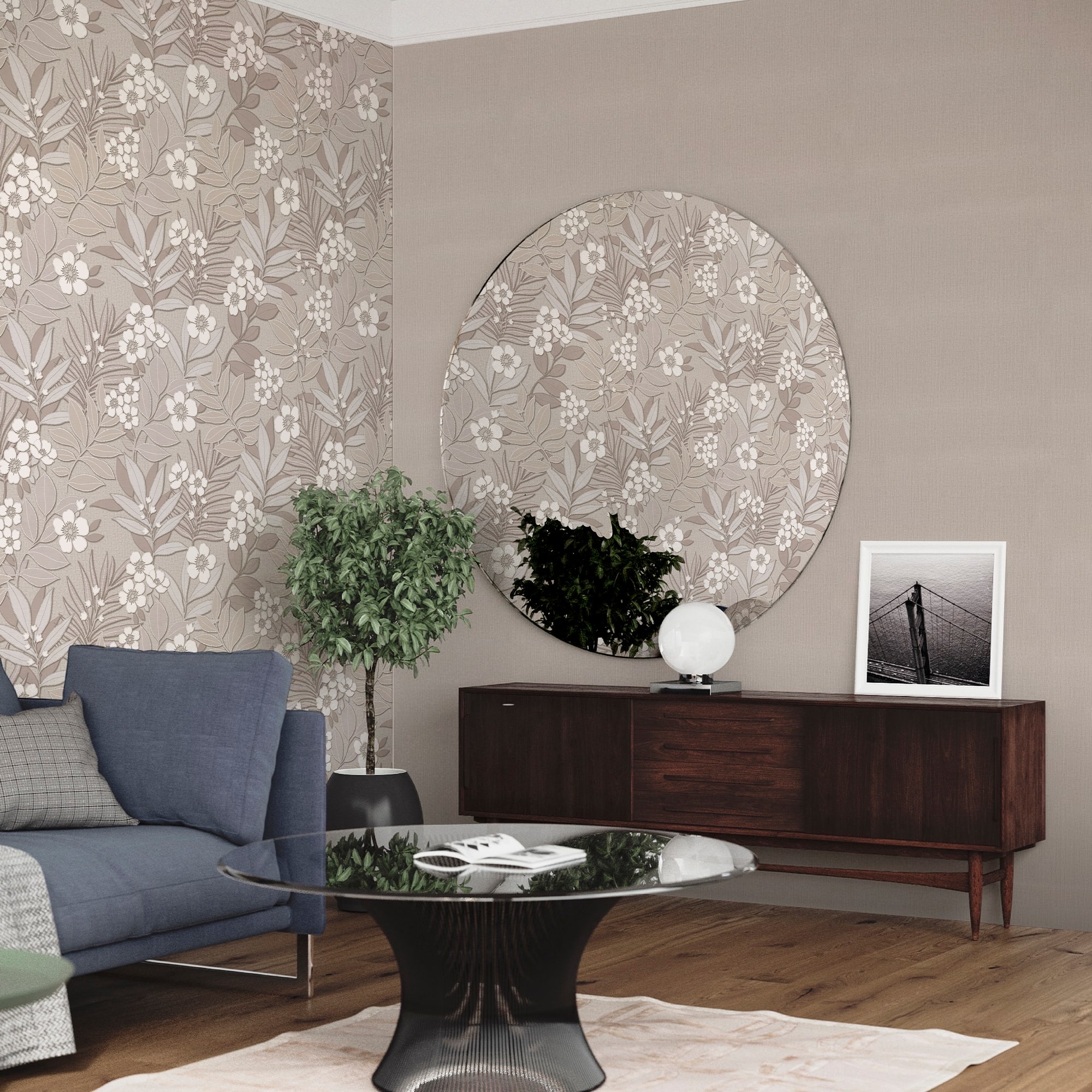 83684896 Обои флизелиновые Euro Decor бежевые 1.06 м 6010-02 Mia Santreyd - Вид №3