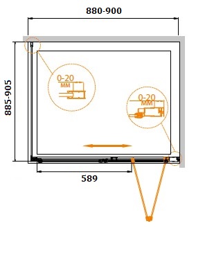 Душевой уголок CEZARES RELAX-AS-1-90-C-Bi-IV - Вид №3