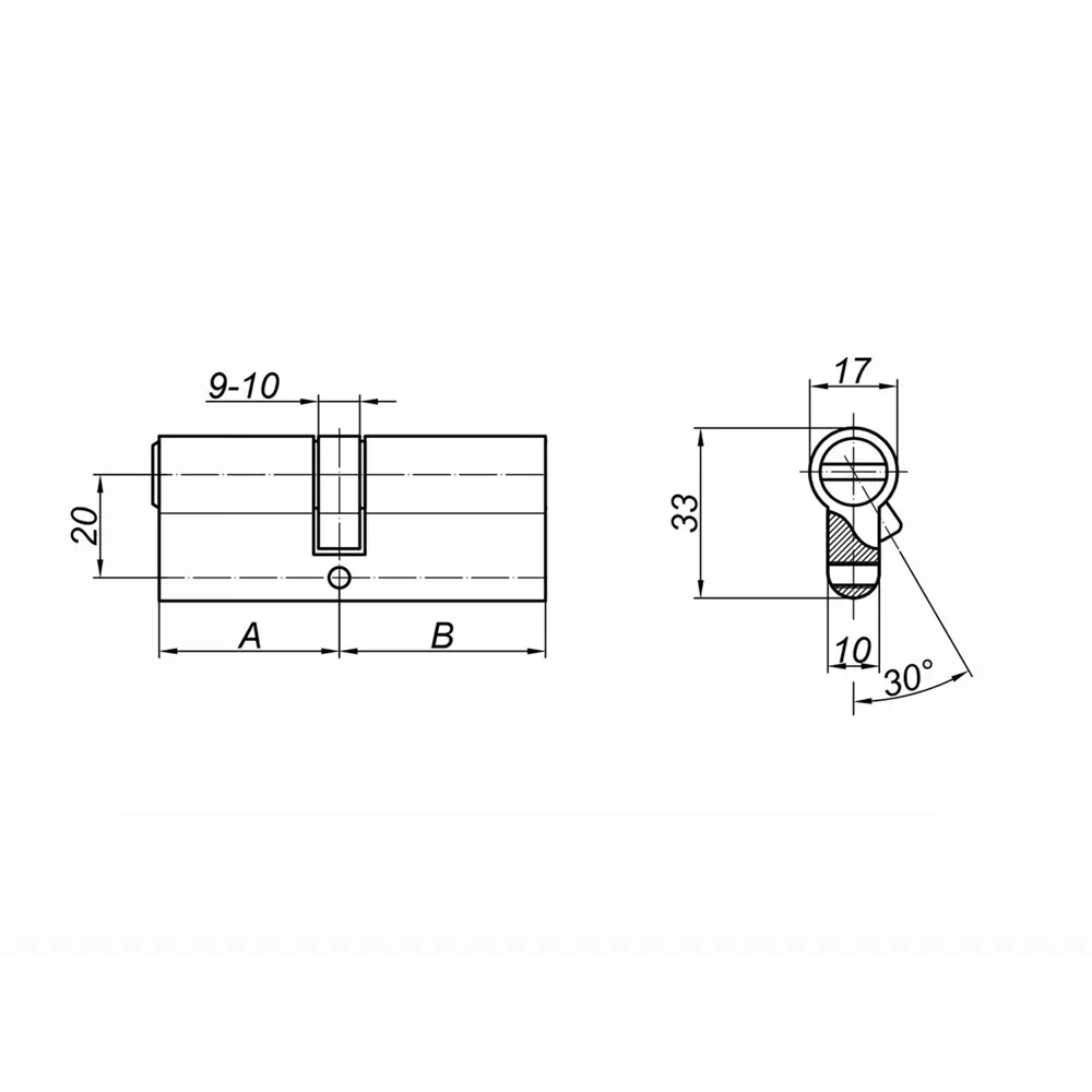 Цилиндр Palladium ZN 90 C ET SN, 45x45 мм, ключ/ключ, цвет матовый никель 82735421 STLM-2084055  - Вид №3