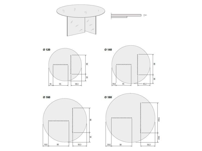Круглый стеклянный обеденный стол Lago STRATUM CALACATTA GOLD MATT XGLASS ARCH-00046544 - Вид №2