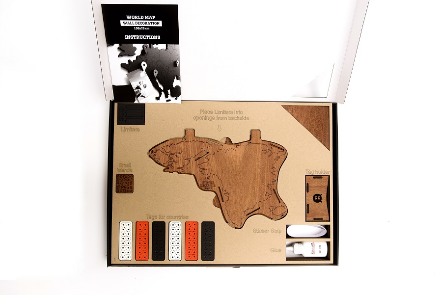 1803 Карта-пазл wall decoration exclusive, 130х78 см, африканское сапеле Mimi  - Вид №7