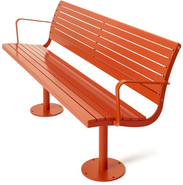 Nola Industrier Скамья из листового металла с подлокотниками Parco sun-id-1497796 - Вид №1