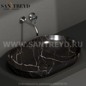 B6O61PN Встроенная раковина под столешницу овальная Ceramica Globo T-EDGE