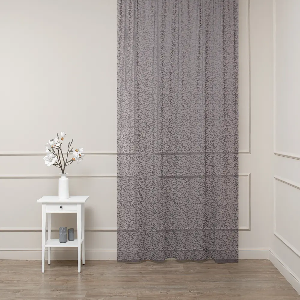 Тюль 1 м/п Pezzo листья жаккард 295 см цвет серый 83603288 STLM-2015216 TEX REPUBLIC  - Вид №1