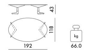 Овальный журнальный столик из керамогранита Kartell MULTIPLO ARCH-00050425 - Вид №1
