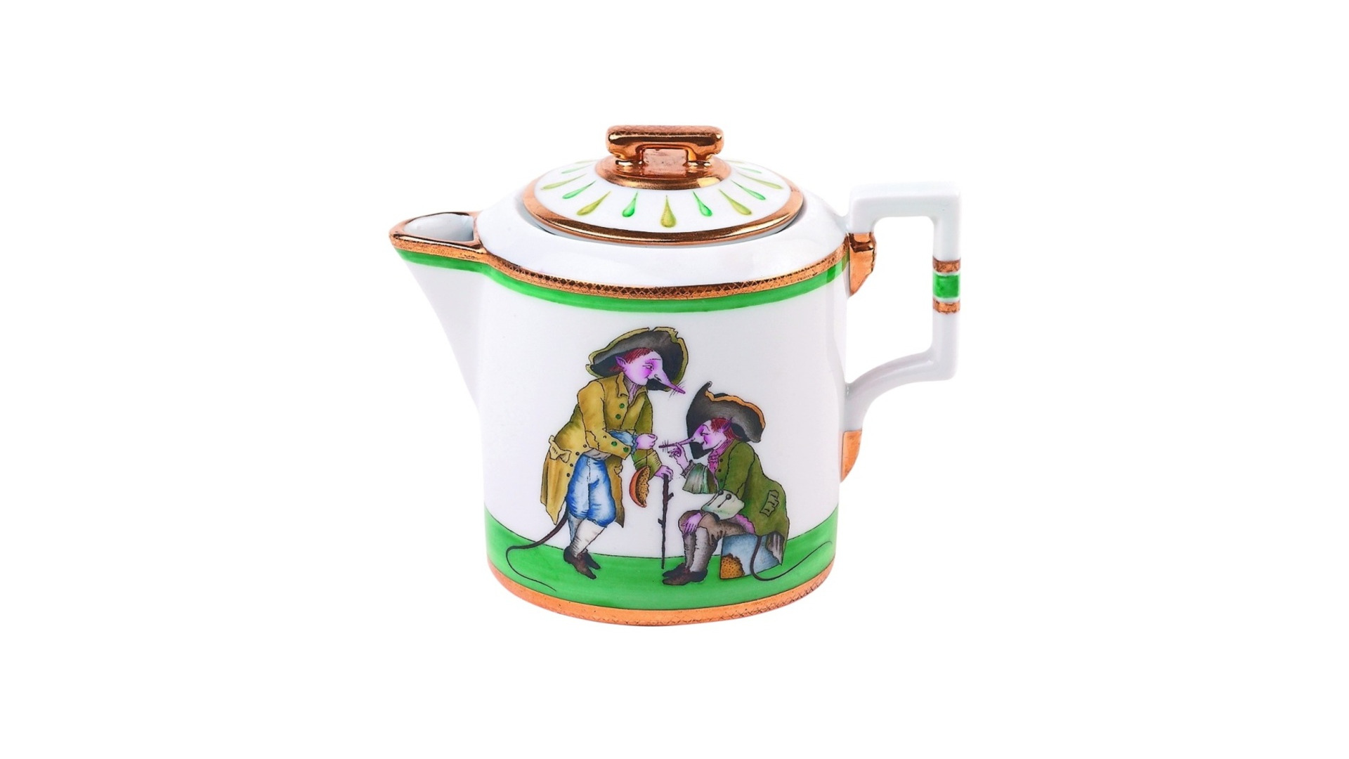 79110 Императорский фарфоровый завод Сервиз чайный 2/7пр "Гербовая" "Крысята-воришки" Фарфор твердый  - Вид №3