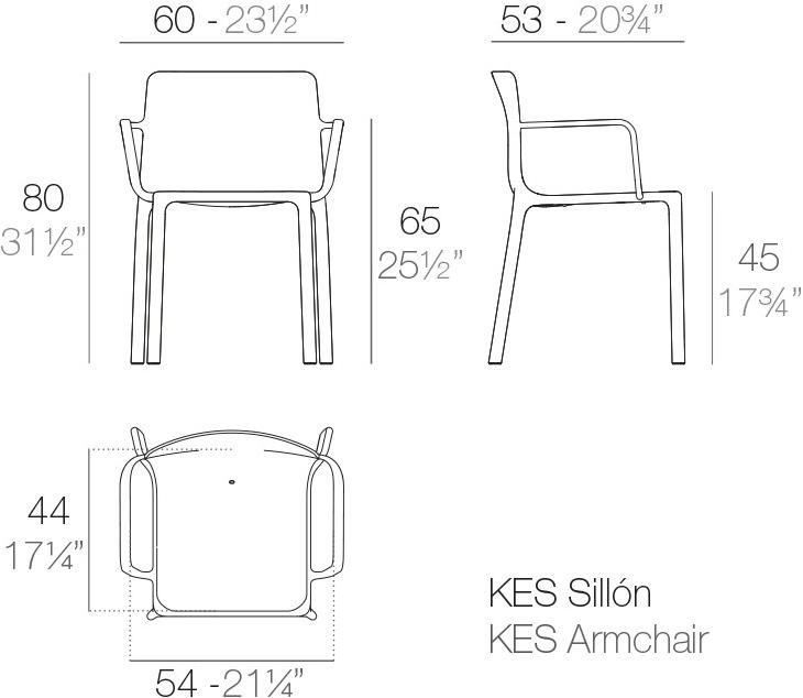 VONDOM Садовый стул с подлокотниками Kes 64019 - Вид №19