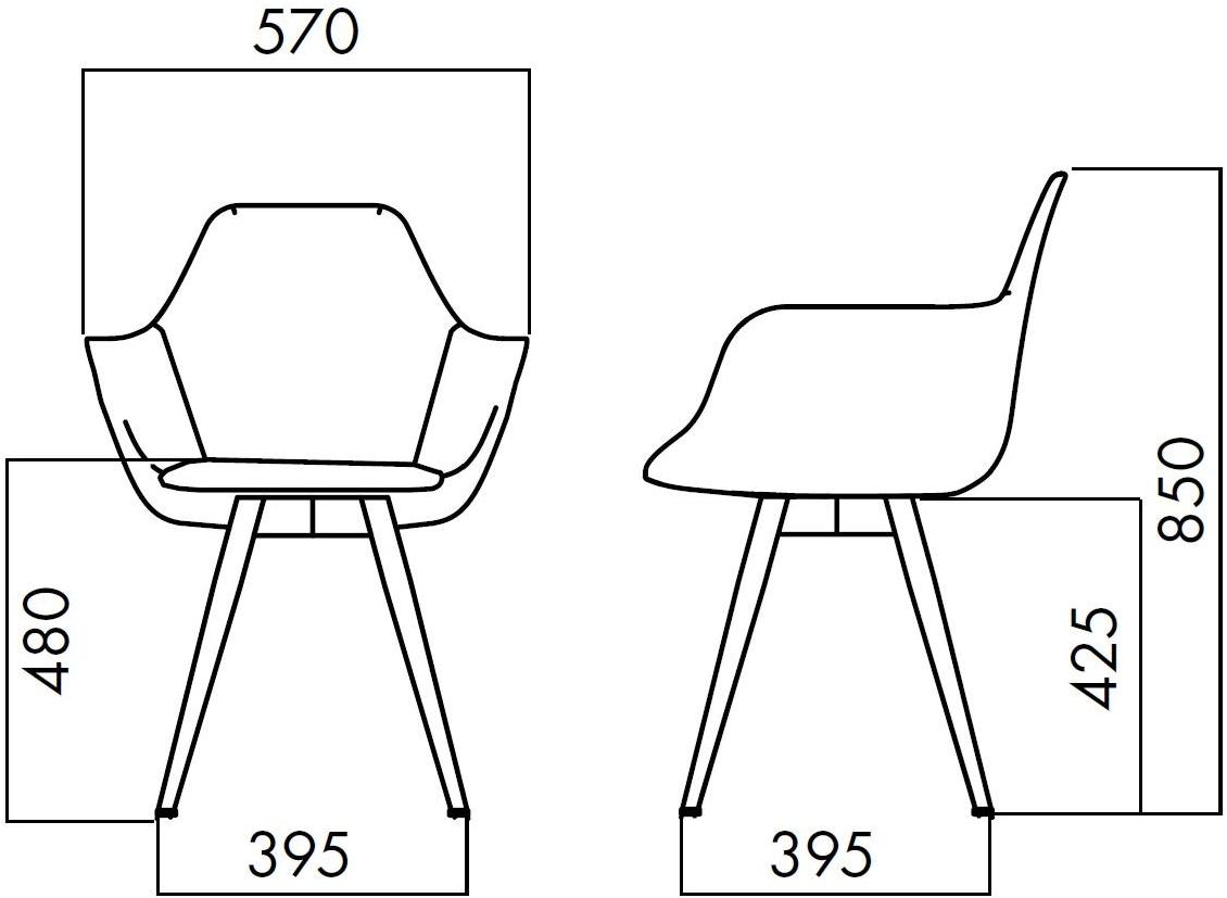 ALMA DESIGN Кресло полиэтиленовое с подлокотниками Y chair 2095 - Вид №2