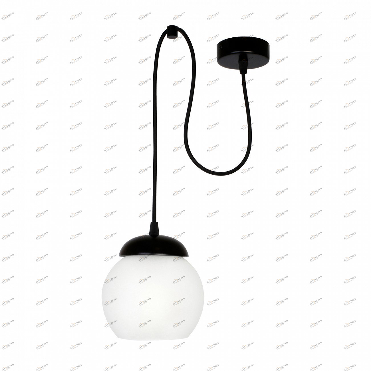 Светильник подвесной с белым плафоном венге PND.110.01.01.003.BL.WE-S.02.WH 33 ИДЕИ  00-3973787 Белый;венге Santreyd 