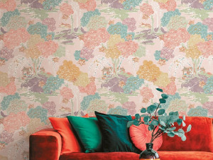 Цветочные узоры нетканые обои