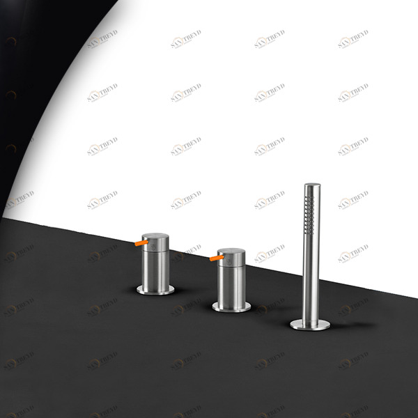 Смеситель для ванны матовая сталь с оранжевой ручкой Toki Radomonte TKI14SCIL24