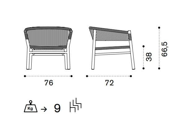 Веревочный садовый стул с подлокотниками Ethimo ARCH-00076587 - Вид №12