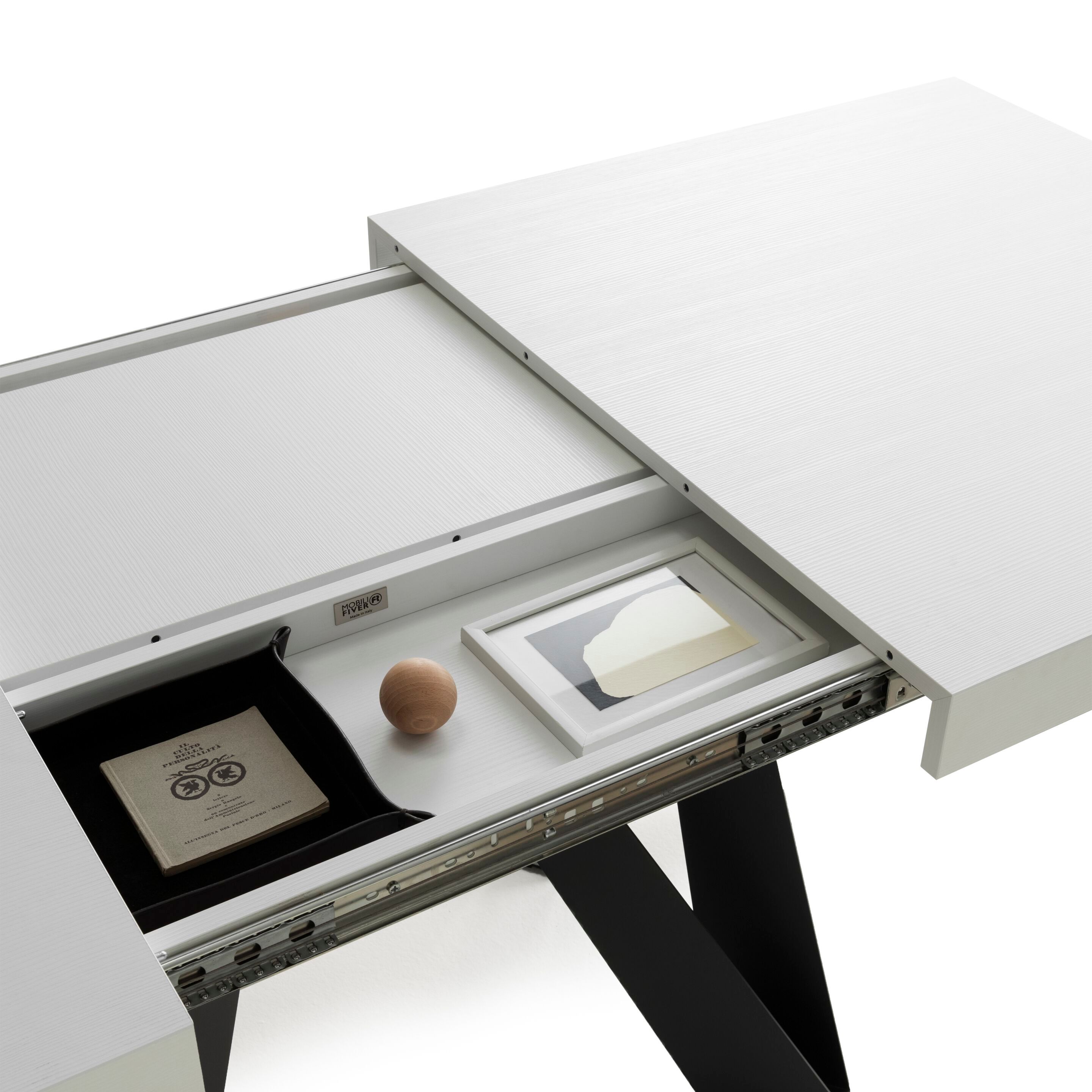 Выдвижной прямоугольный стол из железа с меламиновой столешницей Mobili Fiver ROMINA ARCH-00069646 - Вид №27