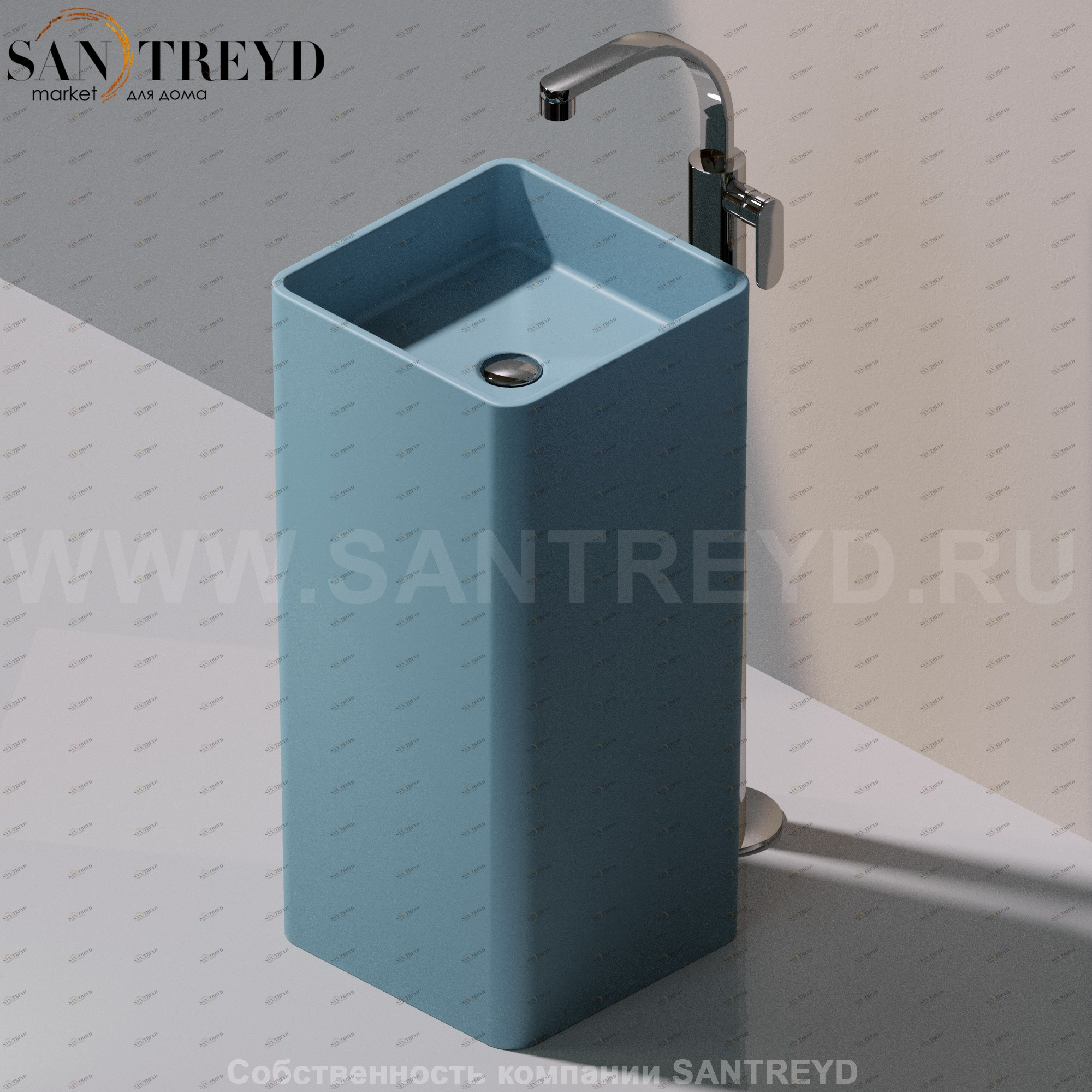 MW40C5014 Напольная раковина стоящая квадратная Ceramica Flaminia Mono