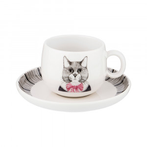 409-134 Посуда фарфоровая Чайный набор FASHION ANIMALS 1 персона 2 предмета 260 мл Lefard