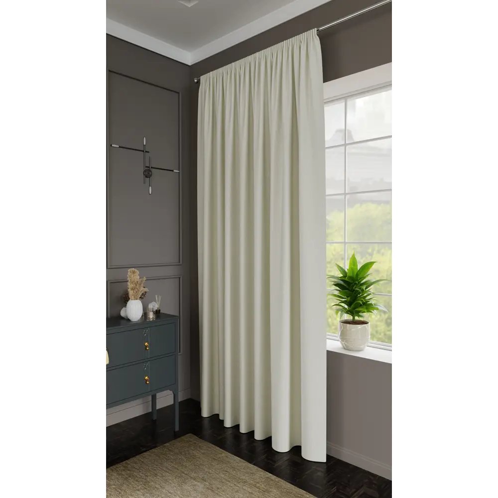 Штора MIAMOZA Букле молочная 200x280 см с ленточным креплением 89427073 STLM-1583649