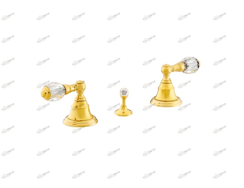 037622.000.62 Биде с тремя отверстиями и кристаллами сваровски Сатин никель Mestre Pacifica