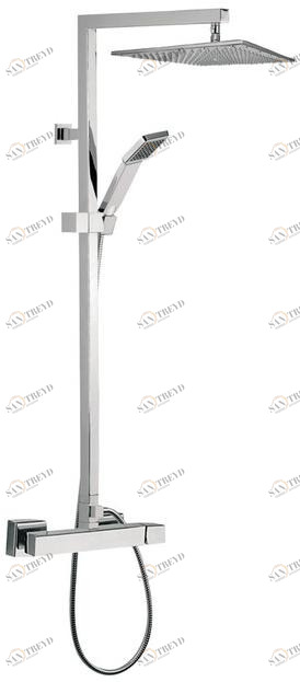 Remer Rubinetterie Душевая стойка со скользящей штангой, ручным душем и насадкой для душа Qubika Q37 xl
