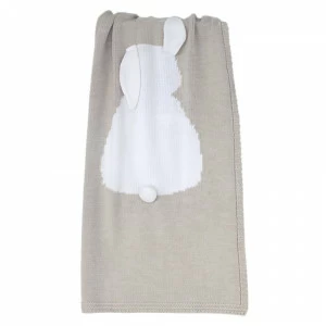 Плед ЗАЙКА 60*90 суровый лен+белый APERO ДИЗАЙНЕРСКИЕ, ЗАЙЦЫ, ЖИВОТНЫЕ 134578 Бежевый