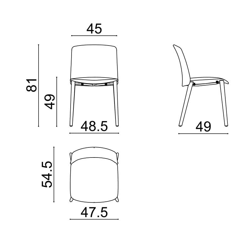 Деревянный мягкий стул Arper Mixu 02 ARCH-00005998 - Вид №5
