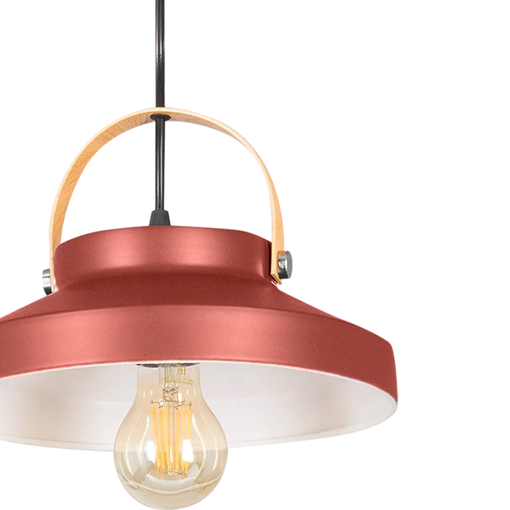 Подвесной светильник Toplight Wendi, 1 лампа, 7 м², цвет красный/дерево 82672378 STLM-2069607  - Вид №5