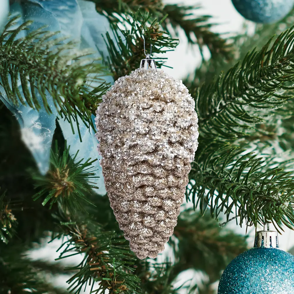 89381664 Украшение елочное «Шишка», 14x7 см, цвет золотой STLM-1497639 Santreyd 