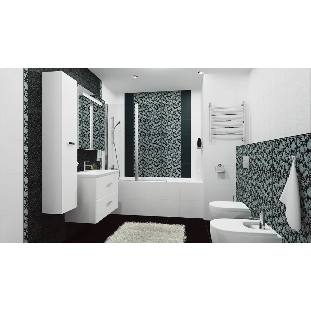 Декор «Аджанта цветы» 20х30 см цвет чёрный 17126371 STLM-2063343 Kerama Marazzi  - Вид №3