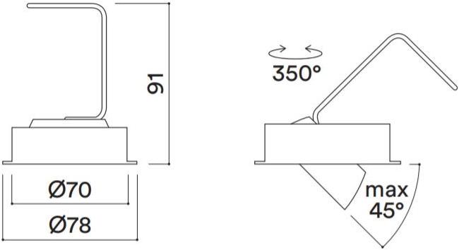 HER Встраиваемый регулируемый светодиодный прожектор из алюминия с порошковым покрытием  Lm081r  - Вид №3