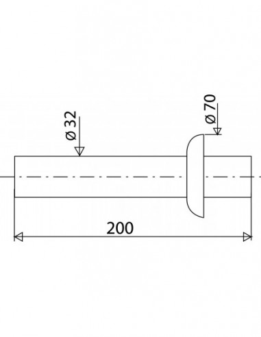 018500 001 00  Настенная розетка с розеткой для умывальника, д. 200 мм, д. 32 мм, белый пластик Valentin Белый  - Вид №2