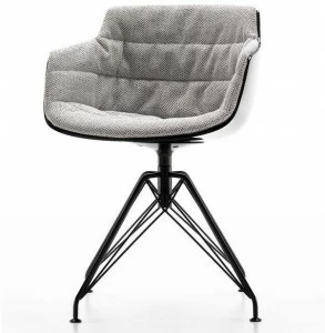 MDF Italia Вращающийся стул на козелке из ткани с подлокотниками Flow
