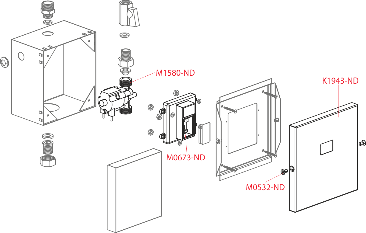 Устройство автоматического смыва для писсуара, металл, 12 B (подключение к сети) ALCAPLAST ASP4K - Вид №2
