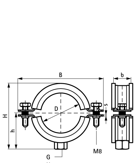 3408075 Крепление для труб  BISMAT® SL Опорные хомуты для чугунных и пластиковых вертикальных труб WALRAVEN  - Вид №1
