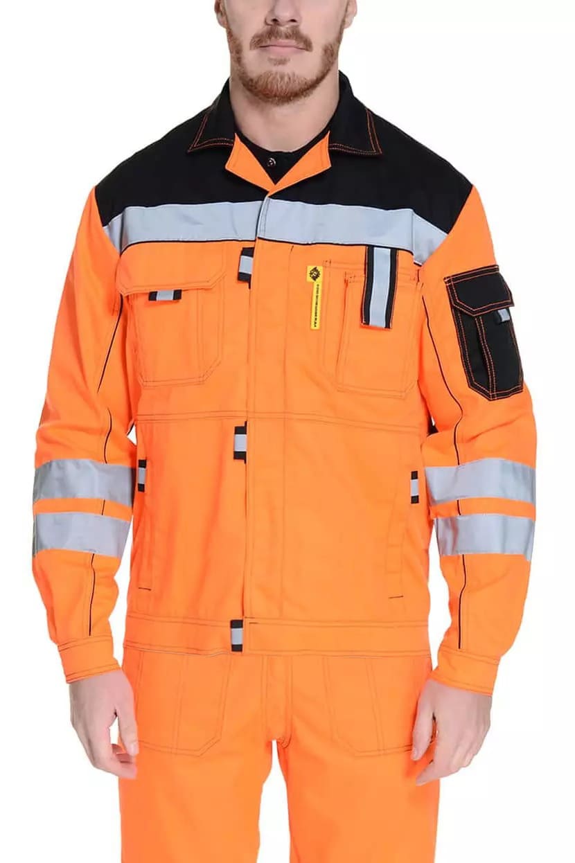 61861 Костюм "Профессионал-2" с СВП оранжево-черный  Летняя спецодежда  размер 44-46/158-164  - Вид №8