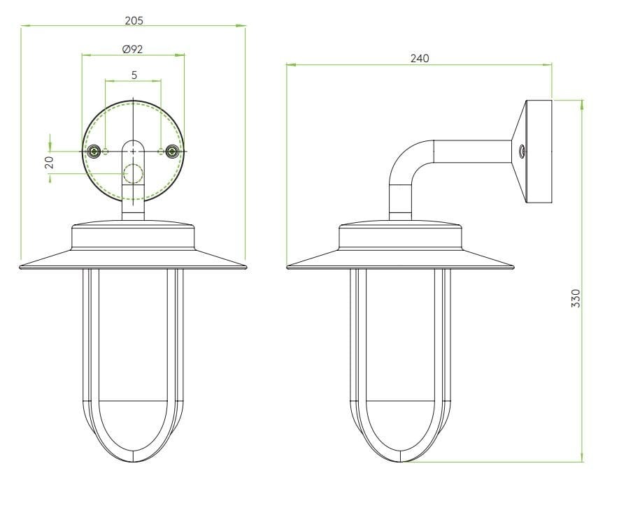 Цинк и стекло открытый настенный светильник Astro Lighting Монпарнас ARCH-00132010 - Вид №9
