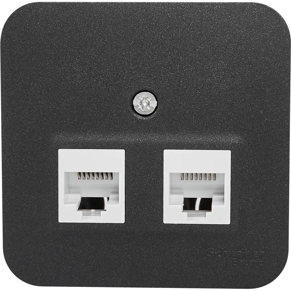 Розетка компьютерная двойная накладная Schneider Electric Blanca RJ45 UTP cat 5e без заземления цвет антрацит 86720946 STLM-2072142 SYSTEME ELECTRIC