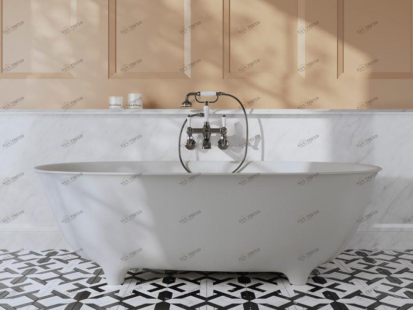 Devon&Devon Овальная ванна tec plus белого цвета на ножках sun-id-1459087