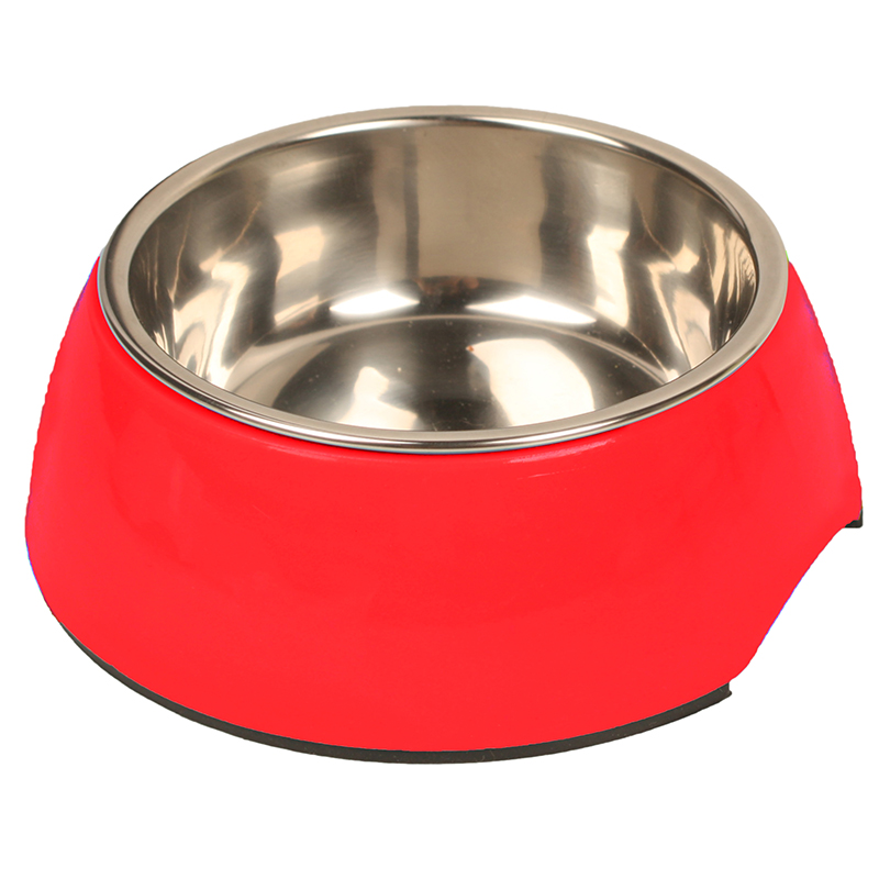 ПР0038115 Миска для животных металл на меламиновой подставке, красная 380мл MAJOR 