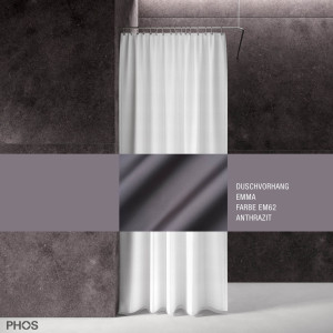 DV-EMMA200-280-EM62 Занавеска для душа эмма антрацит, длина 200 см, ширина 280 см. PHOS
