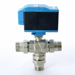 Кран шаровой с разъемными соединениями НН трехходовой MODULO COMPACT с сервоприводом EMMETI 1/2"